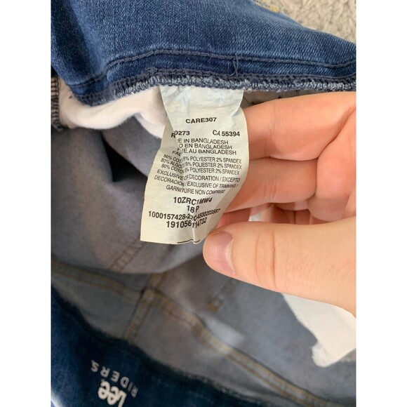 Women's Lee Riders Indigo 18P Jeans Bootcut Flare / Straight Cut Double Button - Picture 5 of 10